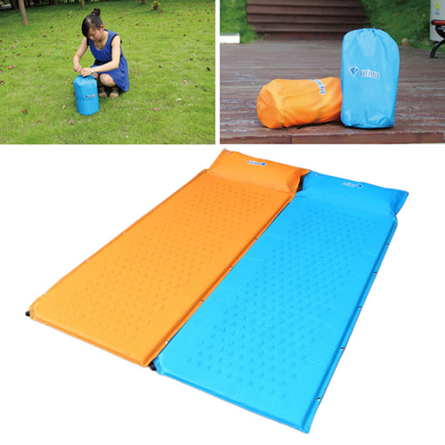 Self Inflate Camping Mat Inflatable Pillow Sleeping Bag Cushion Bed Roll free shipping