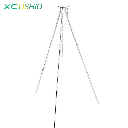 Flexible Campfire Tripod Camping Grill Holder Outdoor Cooking Picnic Cookware Stove Hanging Pot Assembled Bonfire Support Frame