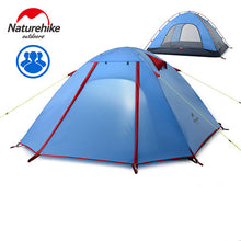 NatureHike 3-4 Person Tent New Arrived 3 season 210*160*115 cm Double Layer Outdoor Camping Hike Travel Play Tent  Aluminum Pole