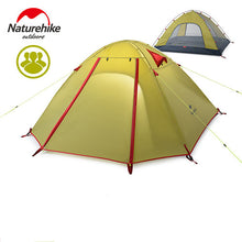 NatureHike 3-4 Person Tent New Arrived 3 season 210*160*115 cm Double Layer Outdoor Camping Hike Travel Play Tent  Aluminum Pole