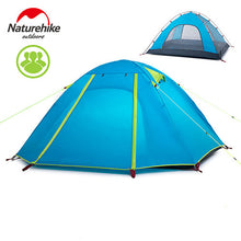 NatureHike 3-4 Person Tent New Arrived 3 season 210*160*115 cm Double Layer Outdoor Camping Hike Travel Play Tent  Aluminum Pole
