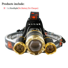 3 CREE XM L T6 led headlamp headlight 10000 lumens led head lamp camp hike emergency light fishing outdoor equipment