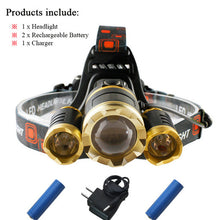 3 CREE XM L T6 led headlamp headlight 10000 lumens led head lamp camp hike emergency light fishing outdoor equipment