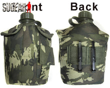 US Camouflage Military Canteen Camping Hiking Outdoor Survival Kettle Flagon Army Water Bottle Aluminum cooking cup 3pcs per set