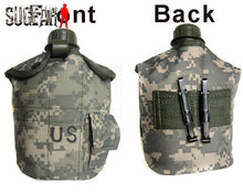 US Camouflage Military Canteen Camping Hiking Outdoor Survival Kettle Flagon Army Water Bottle Aluminum cooking cup 3pcs per set
