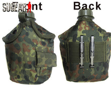 US Camouflage Military Canteen Camping Hiking Outdoor Survival Kettle Flagon Army Water Bottle Aluminum cooking cup 3pcs per set