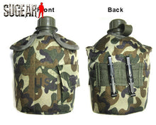 US Camouflage Military Canteen Camping Hiking Outdoor Survival Kettle Flagon Army Water Bottle Aluminum cooking cup 3pcs per set