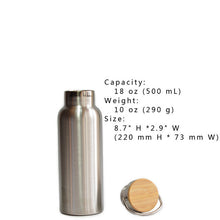 Stainless Steel Thermos Double Wall Vacuum Insulated Water Bottles Flasks Mugs Cups Tumblers,  with Bamboo Cap, BPA Free