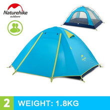 NatureHike 3-4 Person Tent New Arrived Double Layer Outdoor Camping Hike Travel Tent Aluminum Pole NH Camping Tents