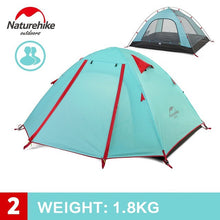 NatureHike 3-4 Person Tent New Arrived Double Layer Outdoor Camping Hike Travel Tent Aluminum Pole NH Camping Tents