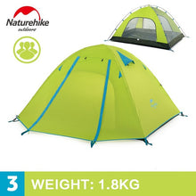 NatureHike 3-4 Person Tent New Arrived Double Layer Outdoor Camping Hike Travel Tent Aluminum Pole NH Camping Tents