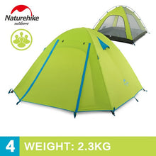 NatureHike 3-4 Person Tent New Arrived Double Layer Outdoor Camping Hike Travel Tent Aluminum Pole NH Camping Tents