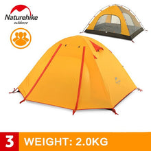 NatureHike 3-4 Person Tent New Arrived Double Layer Outdoor Camping Hike Travel Tent Aluminum Pole NH Camping Tents