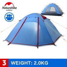 NatureHike 3-4 Person Tent New Arrived Double Layer Outdoor Camping Hike Travel Tent Aluminum Pole NH Camping Tents