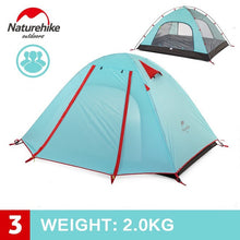 NatureHike 3-4 Person Tent New Arrived Double Layer Outdoor Camping Hike Travel Tent Aluminum Pole NH Camping Tents