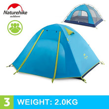 NatureHike 3-4 Person Tent New Arrived Double Layer Outdoor Camping Hike Travel Tent Aluminum Pole NH Camping Tents