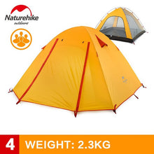 NatureHike 3-4 Person Tent New Arrived Double Layer Outdoor Camping Hike Travel Tent Aluminum Pole NH Camping Tents