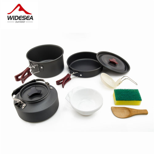 Portable Outdoor cookware set camping tableware cooking set travel tableware Cutlery Utensils hiking picnic tableware