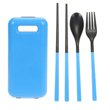 Protable Outdoor Camping Picnic Tableware Eco-friendly ABS Folding Spoon Chopsticks Fork Travel Cooking Tools Storage Box