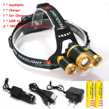 3 CREE XM L T6 led headlamp headlight 10000 lumens led head lamp camp hike emergency light fishing outdoor equipment