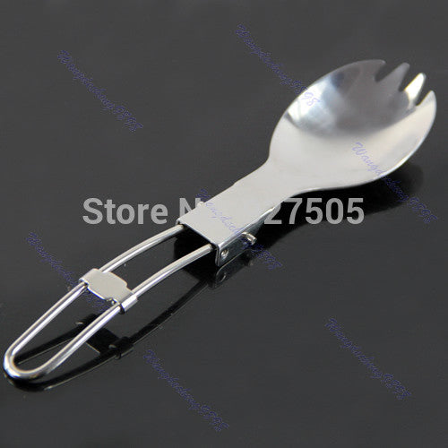 Hot Sales Foldable Folding Stainless Steel Spoon Spork Fork Camping Picnic Cook