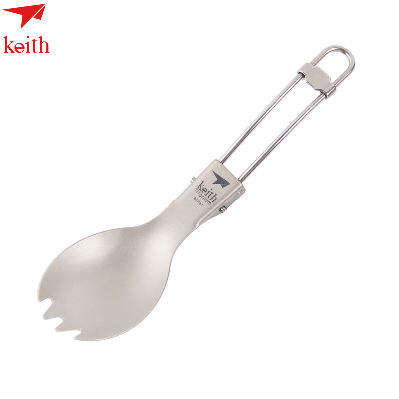 2016 OEM New Mode Keith Ti5301 Titanium Folded Spoon outdoor And Camping Table Cooking Ware Set Best Price