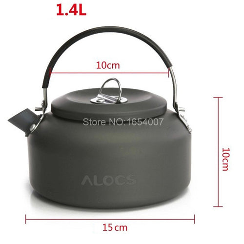 Alocs CW-K03 1.4L Outdoor Kettle Cooking Pot Camping Cooking Pots Sets Camping Food Cooker Water Teapot Coffee Pot Aluminum