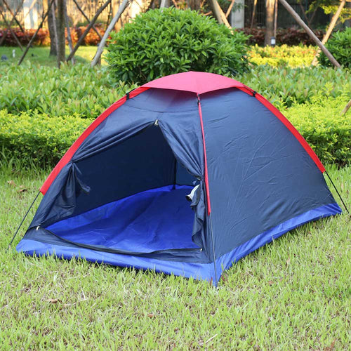 Two Person Tent Outdoor Camping Tent Kit Fiberglass Pole Water Resistance with Carry Bag for Hiking Traveling